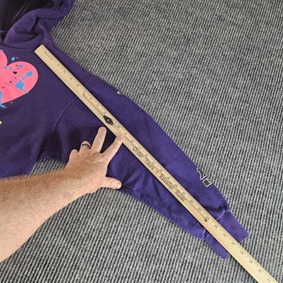 SUN Hoodie Mens Medium Purple I Heart DC Washington Print Pullover Made in USA - Picture 7 of 9